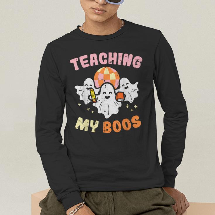 Halloween Teacher Teaching My Boos Costume Teacher Men Women Men's Long Sleeve T-Shirt, funny gift