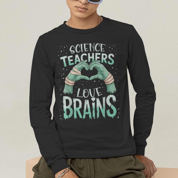 Halloween Teacher Tshirts Science Teachers Love Brains Men's Long Sleeve T-Shirt, funny gift Halloween Teacher Tshirts Science Teachers Love Brains Men's Long Sleeve T-Shirt, funny gift
