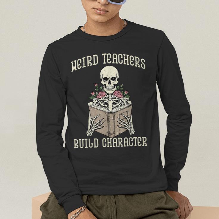 Halloween Weird Teachers Build Character Costume Men Women Men's Long Sleeve T-Shirt, funny gift Halloween Weird Teachers Build Character Costume Men Women Men's Long Sleeve T-Shirt, funny gift