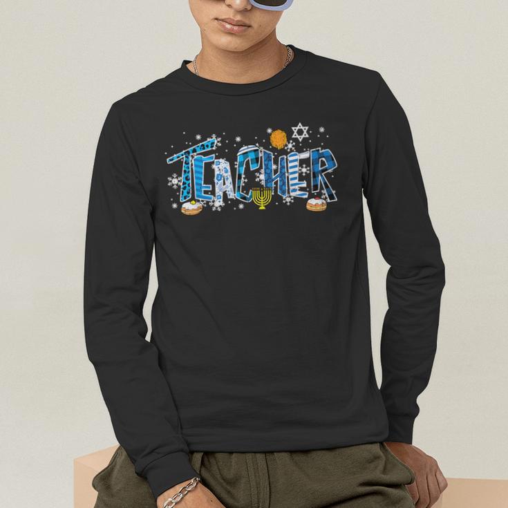 Hanukkah Leopard Plaid Teacher Chanukah Jewish Women Men Men's Long Sleeve T-Shirt, funny gift Hanukkah Leopard Plaid Teacher Chanukah Jewish Women Men Men's Long Sleeve T-Shirt, funny gift