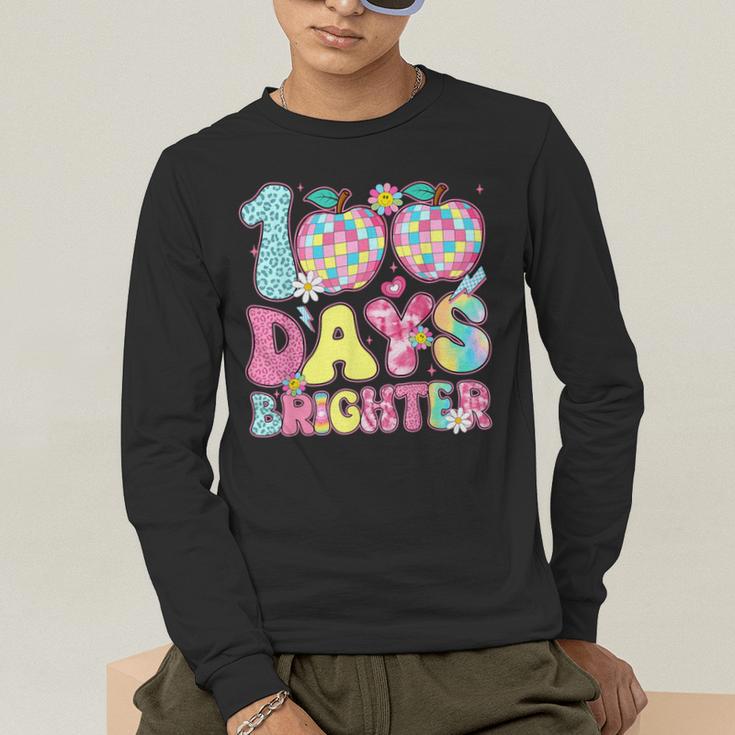 Happy 100th Day Of School 100 Days Brighter Teachers Kids Men's Long Sleeve T-Shirt, funny gift