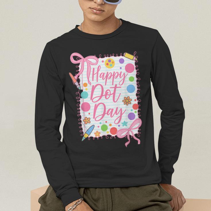 Happy Dot Day Bow Coquette For Teacher Girls Men's Long Sleeve T-Shirt, funny gift