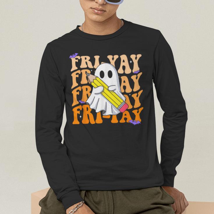 Happy Fri-Yay Friday Lovers Groovy Teacher Life Halloween Men's Long Sleeve T-Shirt, funny gift Happy Fri-Yay Friday Lovers Groovy Teacher Life Halloween Men's Long Sleeve T-Shirt, funny gift