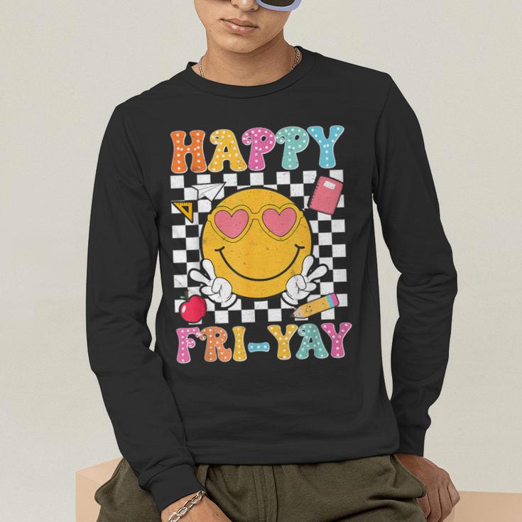 Happy Fri-Yay Groovy Teacher Friday Weekend Fri Yay Men's Long Sleeve T-Shirt, funny gift Happy Fri-Yay Groovy Teacher Friday Weekend Fri Yay Men's Long Sleeve T-Shirt, funny gift