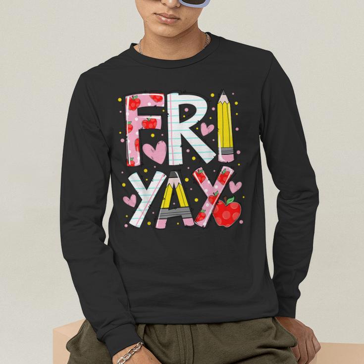 Happy Fri-Yay Teacher Back To School Friday Lovers Men's Long Sleeve T-Shirt, funny gift Happy Fri-Yay Teacher Back To School Friday Lovers Men's Long Sleeve T-Shirt, funny gift