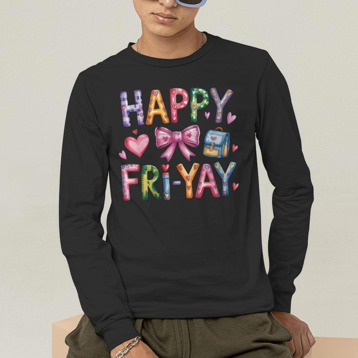 Happy Fri-Yay Teacher Fry Yay Friday Weekend Cute Fri-Yay Men's Long Sleeve T-Shirt, funny gift Happy Fri-Yay Teacher Fry Yay Friday Weekend Cute Fri-Yay Men's Long Sleeve T-Shirt, funny gift