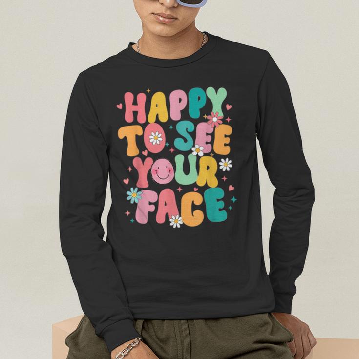 Happy To See Your Face Teacher Disco Ball Back To School Men's Long Sleeve T-Shirt, funny gift Happy To See Your Face Teacher Disco Ball Back To School Men's Long Sleeve T-Shirt, funny gift