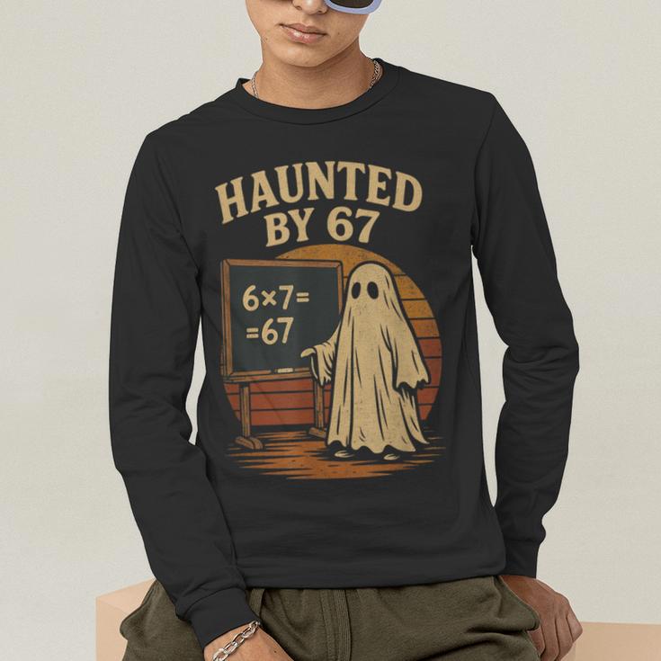 Haunted By 67 Ghost Math Joke Student Halloween Nerd Teacher Men's Long Sleeve T-Shirt, funny gift Haunted By 67 Ghost Math Joke Student Halloween Nerd Teacher Men's Long Sleeve T-Shirt, funny gift