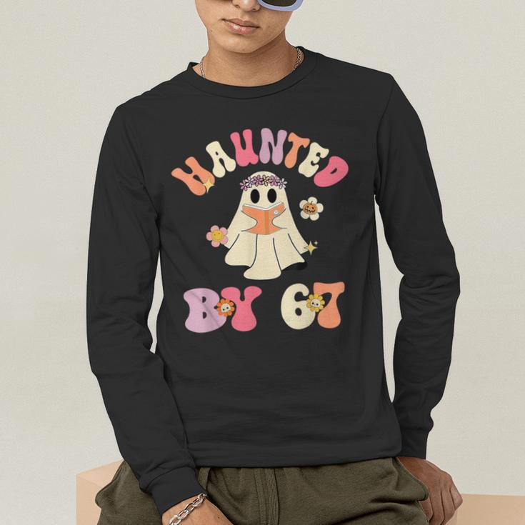 Haunted By 67 Meme Six Seven 6 7 Halloween Teachers Men's Long Sleeve T-Shirt, funny gift Haunted By 67 Meme Six Seven 6 7 Halloween Teachers Men's Long Sleeve T-Shirt, funny gift