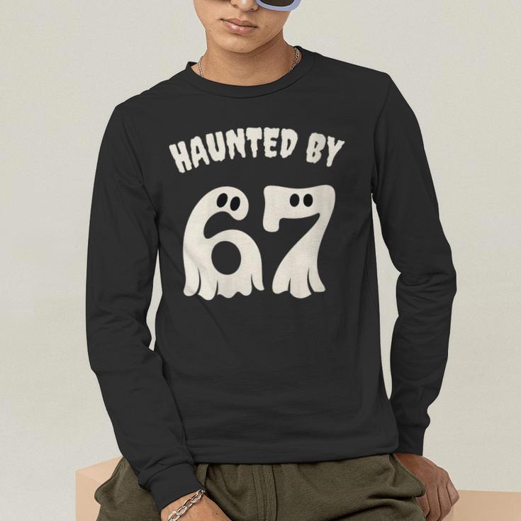 Haunted By 67 Teacher Halloween 6 7 Shirt Men's Long Sleeve T-Shirt, funny gift Haunted By 67 Teacher Halloween 6 7 Shirt Men's Long Sleeve T-Shirt, funny gift