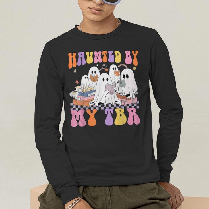 Haunted By My TBR Cute Ghosts Book Reading Teacher Halloween Men's Long Sleeve T-Shirt, funny gift Haunted By My TBR Cute Ghosts Book Reading Teacher Halloween Men's Long Sleeve T-Shirt, funny gift