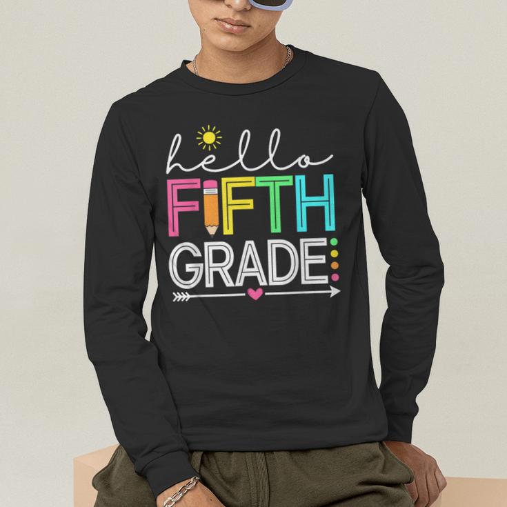 Hello Fifth Grade Teacher Student 5th Grade Back To School Men's Long Sleeve T-Shirt, funny gift Hello Fifth Grade Teacher Student 5th Grade Back To School Men's Long Sleeve T-Shirt, funny gift