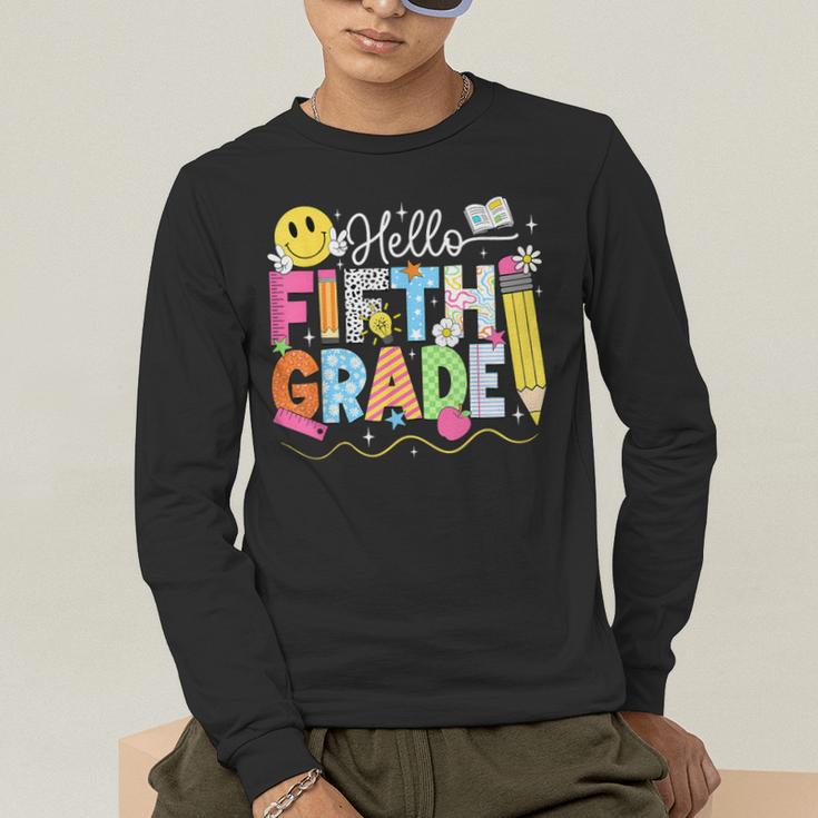 Hello Fifth Grade Team 5th Grade Back To School Teacher Kids Men's Long Sleeve T-Shirt, funny gift Hello Fifth Grade Team 5th Grade Back To School Teacher Kids Men's Long Sleeve T-Shirt, funny gift