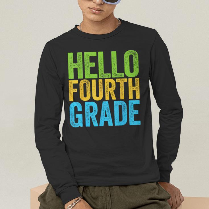 Hello Fourth Grade Shirt 4th Grade Boy Girl Student Teacher Men's Long Sleeve T-Shirt, funny gift Hello Fourth Grade Shirt 4th Grade Boy Girl Student Teacher Men's Long Sleeve T-Shirt, funny gift
