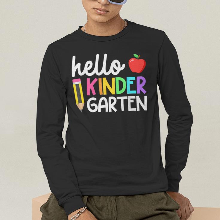 Hello Kindergarten Team Kinder Back To School Teacher Kids Men's Long Sleeve T-Shirt, funny gift Hello Kindergarten Team Kinder Back To School Teacher Kids Men's Long Sleeve T-Shirt, funny gift
