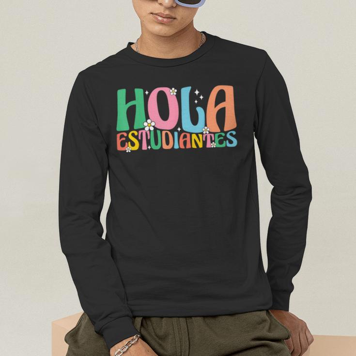 Hola Estudiantes Maestra Back To School Spanish Teacher Men's Long Sleeve T-Shirt, funny gift Hola Estudiantes Maestra Back To School Spanish Teacher Men's Long Sleeve T-Shirt, funny gift