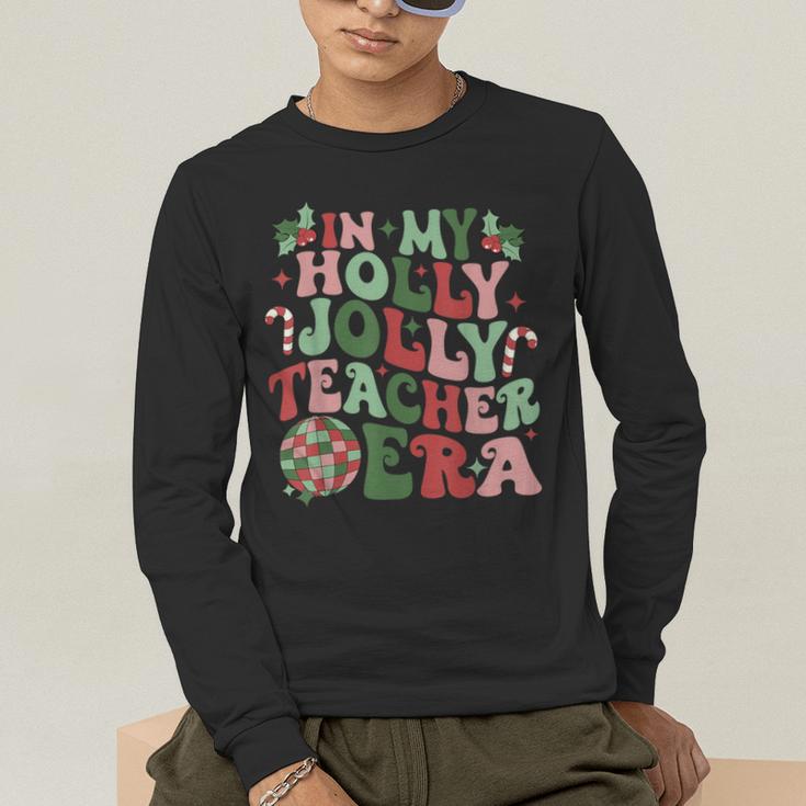 In My Holly Xmas Jolly Teacher Era Teacher Vibes Christmas For Men Women Kids Men's Long Sleeve T-Shirt, funny gift In My Holly Xmas Jolly Teacher Era Teacher Vibes Christmas For Men Women Kids Men's Long Sleeve T-Shirt, funny gift