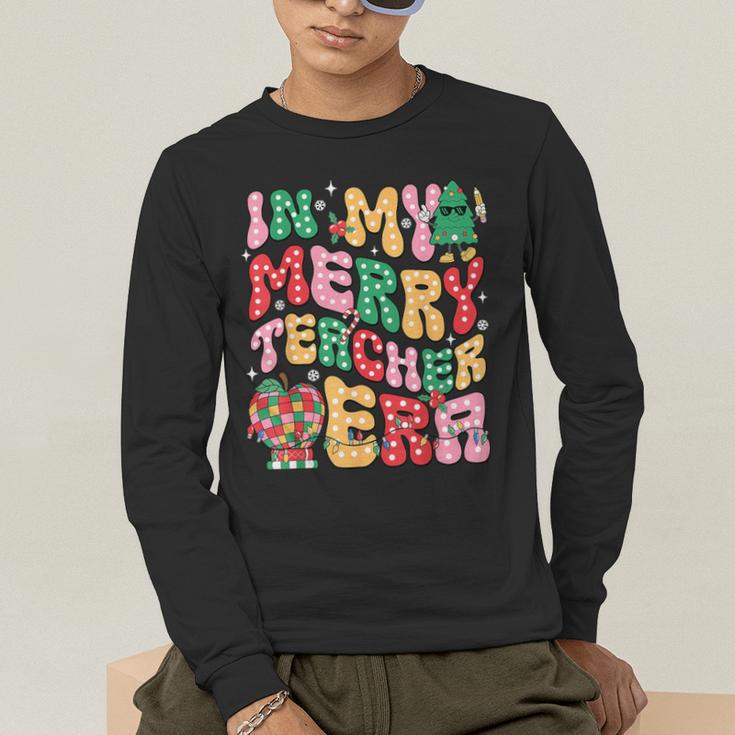 In My Holly Xmas Jolly Teacher Era Teacher Vibes Christmas Men's Long Sleeve T-Shirt, funny gift In My Holly Xmas Jolly Teacher Era Teacher Vibes Christmas Men's Long Sleeve T-Shirt, funny gift