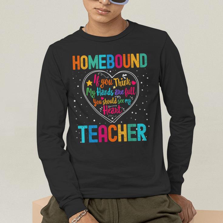 Homebound Teacher Appreciation Week Back To School Heart Men's Long Sleeve T-Shirt, funny gift Homebound Teacher Appreciation Week Back To School Heart Men's Long Sleeve T-Shirt, funny gift