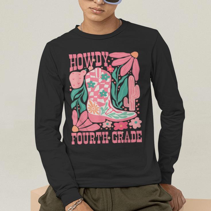 Howdy Fourth Grade Western 4th Grade Teacher Cowboy Cowgirl Men's Long Sleeve T-Shirt, funny gift Howdy Fourth Grade Western 4th Grade Teacher Cowboy Cowgirl Men's Long Sleeve T-Shirt, funny gift
