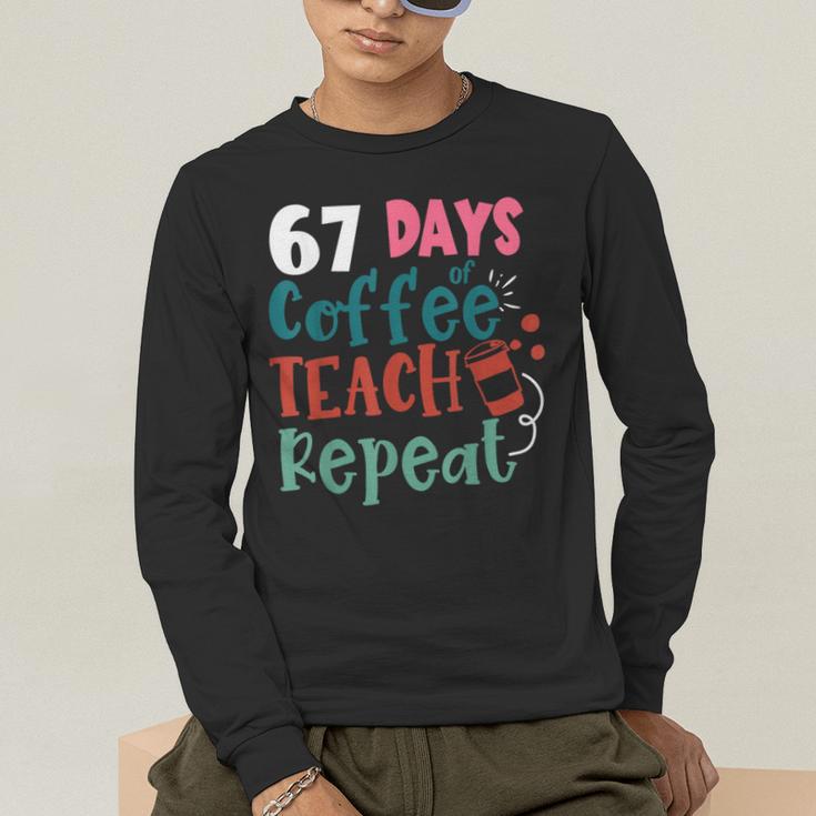 Humor Meme 67 Days Of School Coffee Lover Educator Teacher Men's Long Sleeve T-Shirt, funny gift Humor Meme 67 Days Of School Coffee Lover Educator Teacher Men's Long Sleeve T-Shirt, funny gift