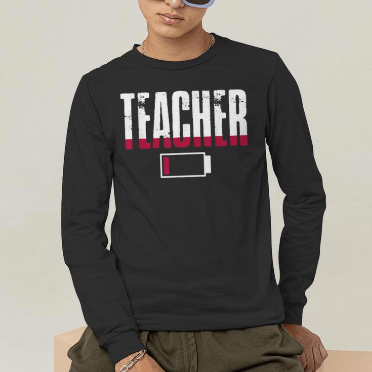 Humor Teacher Empty Battery Power Men Women Men's Long Sleeve T-Shirt, funny gift Humor Teacher Empty Battery Power Men Women Men's Long Sleeve T-Shirt, funny gift