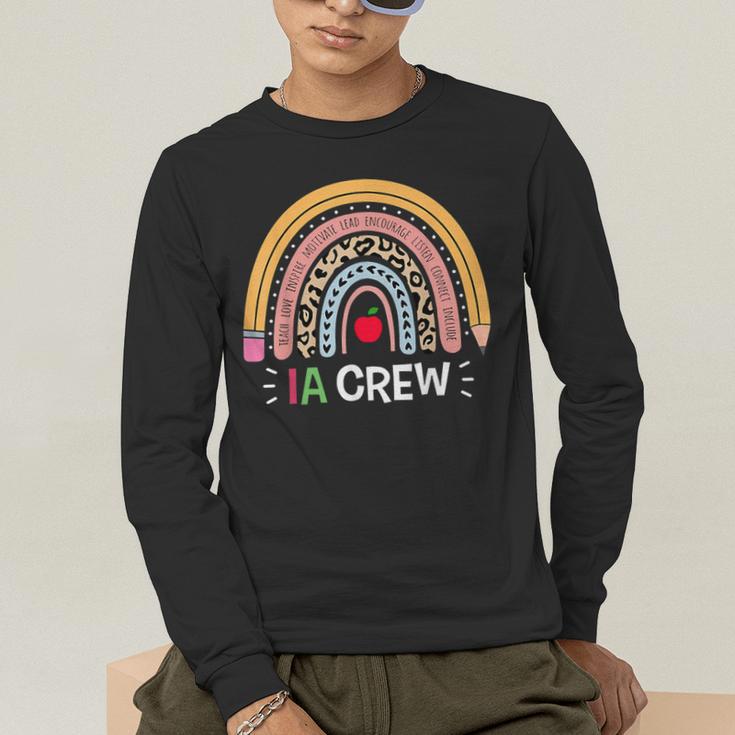 IA Crew Instructional Assistant Rainbow Teachers Aide Men's Long Sleeve T-Shirt, funny gift IA Crew Instructional Assistant Rainbow Teachers Aide Men's Long Sleeve T-Shirt, funny gift