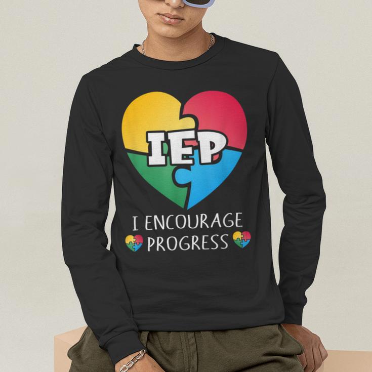 IEP I Encourage Progress Special Education School Teacher Men's Long Sleeve T-Shirt, funny gift