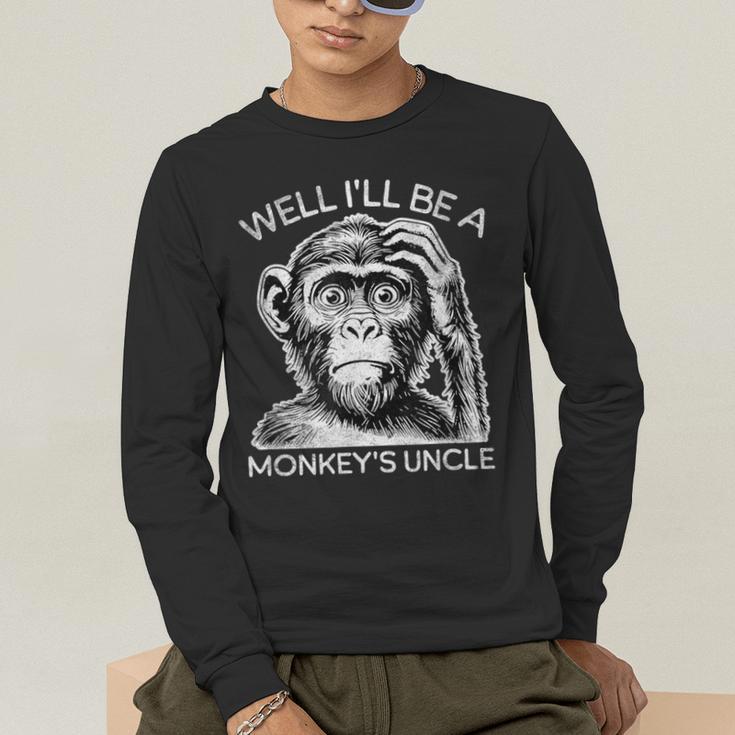 Well I'Ll Be a Monkey's Uncle Teacher And Student Men's Long Sleeve T-Shirt, funny gift Well I'Ll Be a Monkey's Uncle Teacher And Student Men's Long Sleeve T-Shirt, funny gift