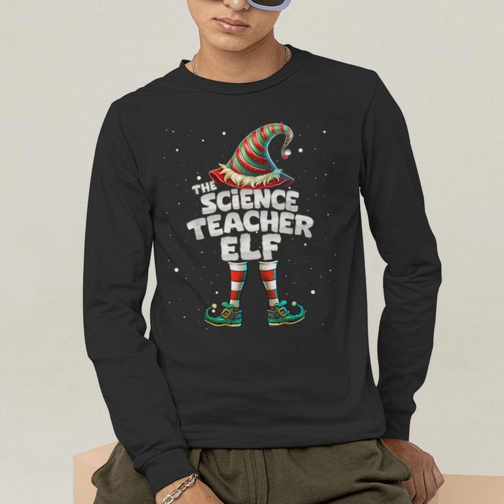 I'm The Science Teacher Elf Family Matching Group Christmas Men's Long Sleeve T-Shirt, funny gift
