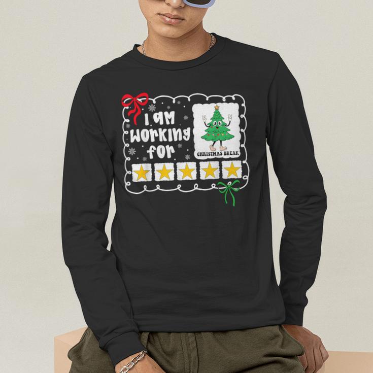 I'm Working For Christmas Break 5 Stars Christmas Teacher Men's Long Sleeve T-Shirt, funny gift