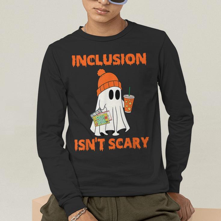 Inclusion Isn't Scary Shirt Halloween SLP Sped Teacher Men's Long Sleeve T-Shirt, funny gift