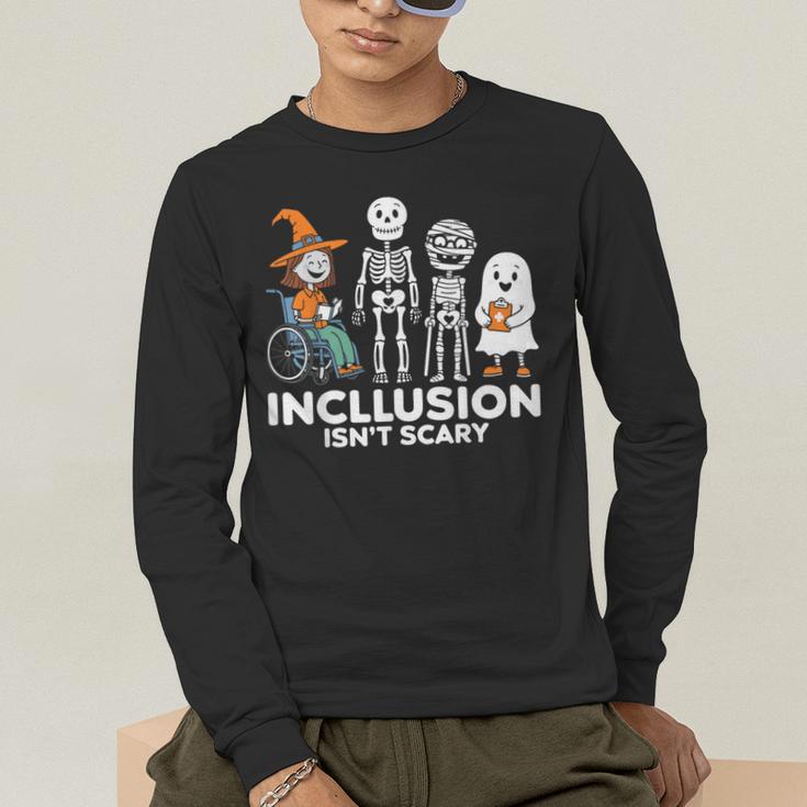 Inclusion Isn't Scary SLP Halloween Costume Sped Teacher Men's Long Sleeve T-Shirt, funny gift Inclusion Isn't Scary SLP Halloween Costume Sped Teacher Men's Long Sleeve T-Shirt, funny gift