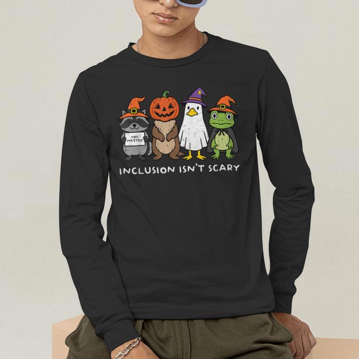 Inclusion Isn't Scary SLP Halloween Sped Teacher Animal Men's Long Sleeve T-Shirt, funny gift Inclusion Isn't Scary SLP Halloween Sped Teacher Animal Men's Long Sleeve T-Shirt, funny gift