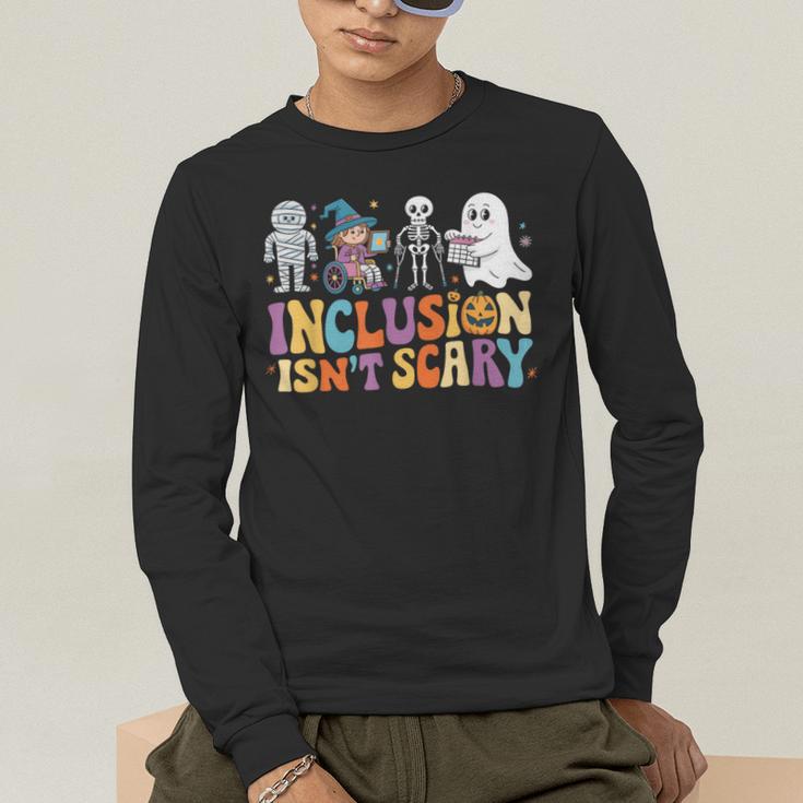 Inclusion Isn't Scary SLP Halloween Sped Teacher Men's Long Sleeve T-Shirt, funny gift Inclusion Isn't Scary SLP Halloween Sped Teacher Men's Long Sleeve T-Shirt, funny gift