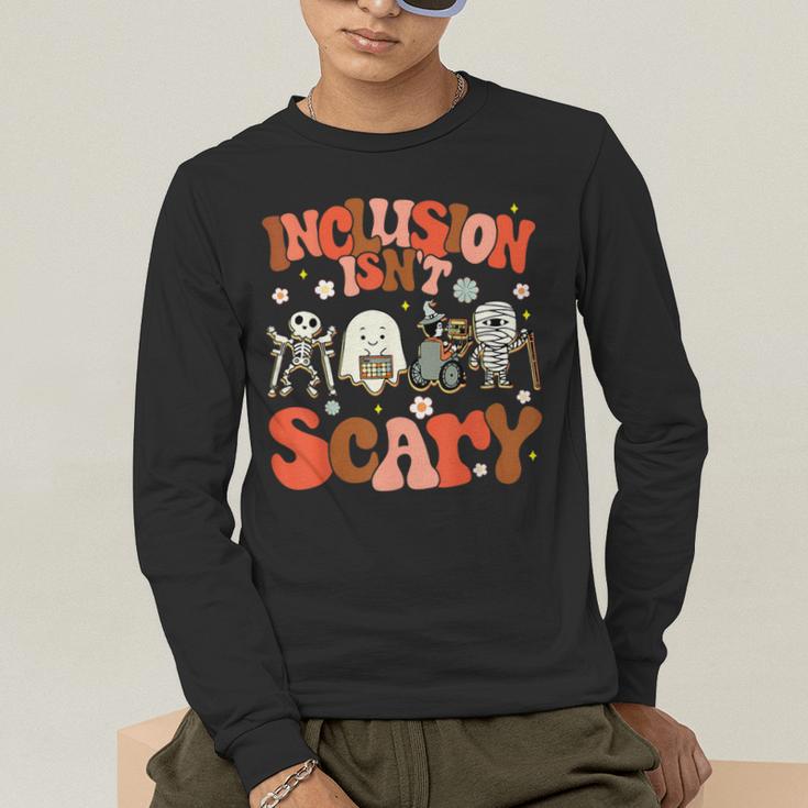 Inclusion Isn't Scary SLP Sped Teacher Halloween Men's Long Sleeve T-Shirt, funny gift