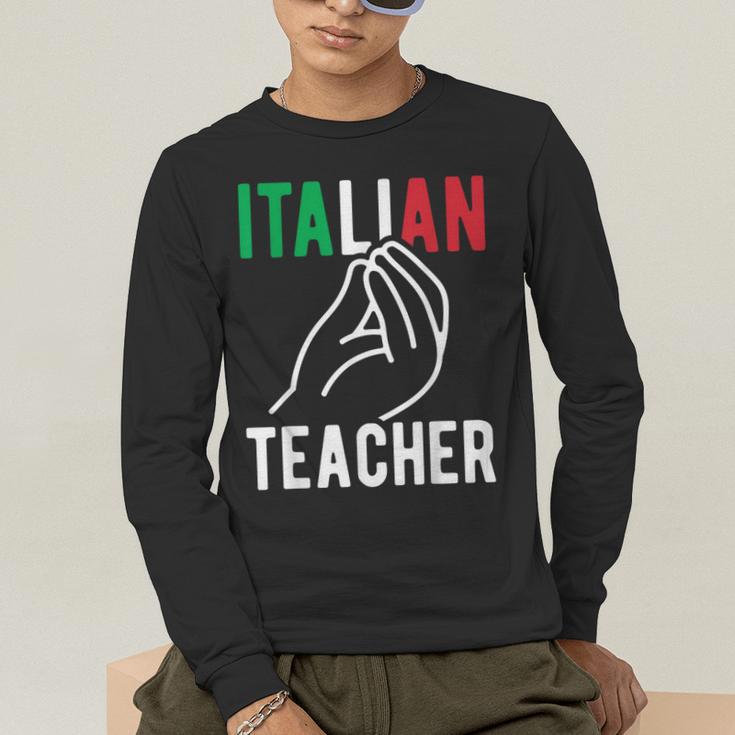 Italian Teacher Italy Italia Back To School First Day Men's Long Sleeve T-Shirt, funny gift Italian Teacher Italy Italia Back To School First Day Men's Long Sleeve T-Shirt, funny gift