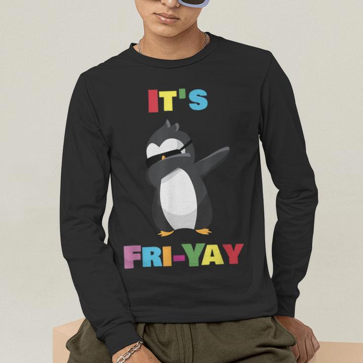 It's Fri-Yay Dabbing Penguin Friday Weekend Teacher Student Men's Long Sleeve T-Shirt, funny gift It's Fri-Yay Dabbing Penguin Friday Weekend Teacher Student Men's Long Sleeve T-Shirt, funny gift
