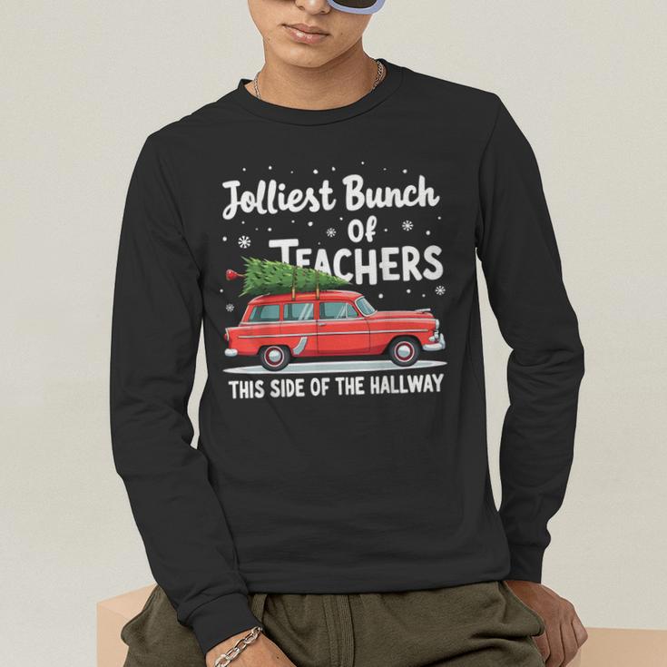 Jolliest Bunch Of Teachers This Side Of The Hallway Xmas PJ Men's Long Sleeve T-Shirt, funny gift