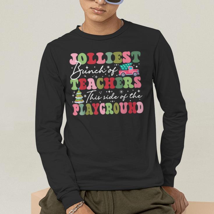 Jolliest Bunch Of Teachers This Side Of The Playground X-Mas Men's Long Sleeve T-Shirt, funny gift