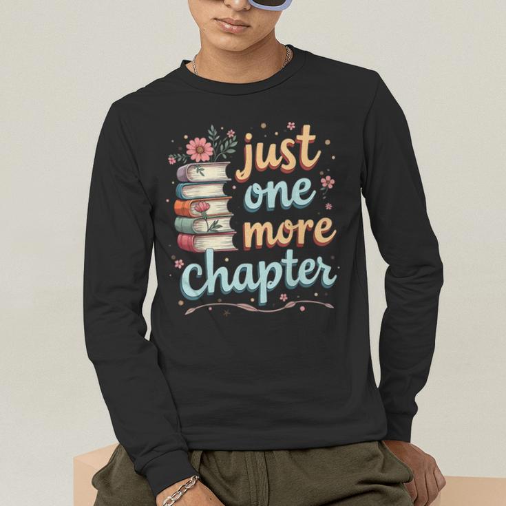 Just One More Chapter Book Reading Floral Teacher Book Lover Men's Long Sleeve T-Shirt, funny gift Just One More Chapter Book Reading Floral Teacher Book Lover Men's Long Sleeve T-Shirt, funny gift