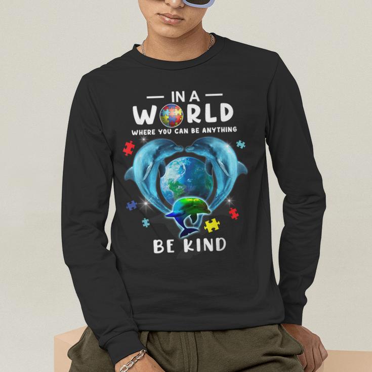 Be Kind Dolphin Autism Awareness Back To School Teacher Men Women Kids Men's Long Sleeve T-Shirt, funny gift Be Kind Dolphin Autism Awareness Back To School Teacher Men Women Kids Men's Long Sleeve T-Shirt, funny gift