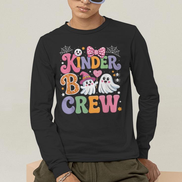 Kinder Boo Crew Kindergarten Teacher Student Halloween Men's Long Sleeve T-Shirt, funny gift