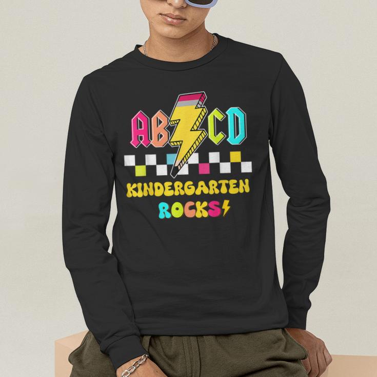 Kindergarten ABCD Rocks Teacher Student Back To School Men's Long Sleeve T-Shirt, funny gift Kindergarten ABCD Rocks Teacher Student Back To School Men's Long Sleeve T-Shirt, funny gift