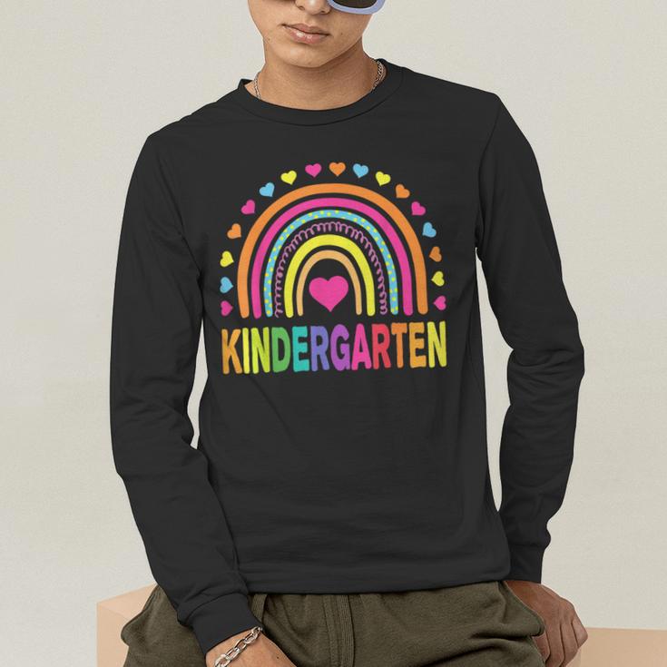 Kindergarten Rainbow Girls Boys Teacher Team Kinder Squad Men's Long Sleeve T-Shirt, funny gift Kindergarten Rainbow Girls Boys Teacher Team Kinder Squad Men's Long Sleeve T-Shirt, funny gift