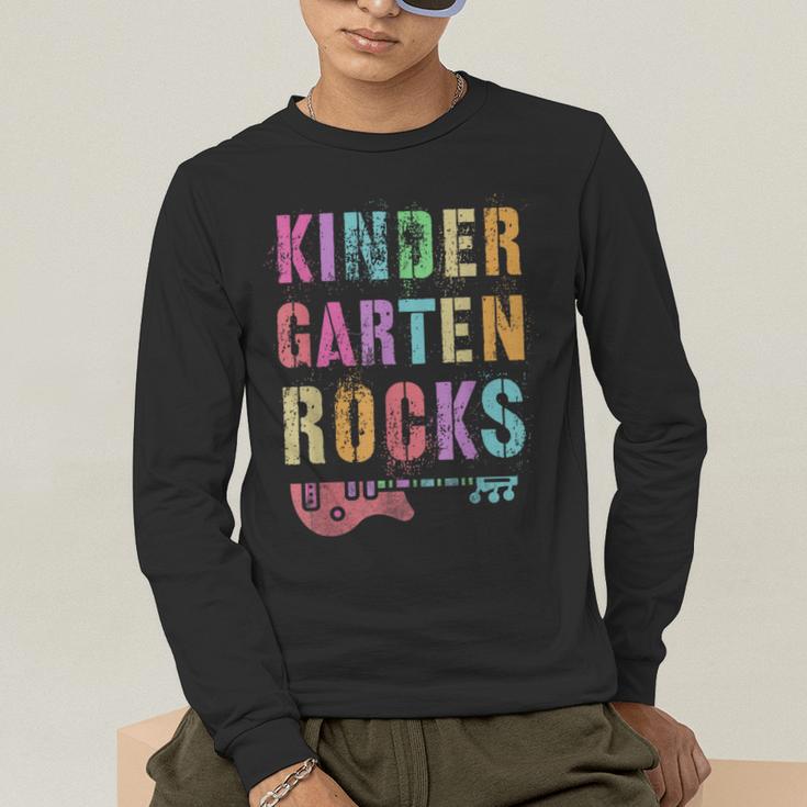 KINDERGARTEN ROCKS Teacher Crew Rock Star Kinder Team Men's Long Sleeve T-Shirt, funny gift KINDERGARTEN ROCKS Teacher Crew Rock Star Kinder Team Men's Long Sleeve T-Shirt, funny gift