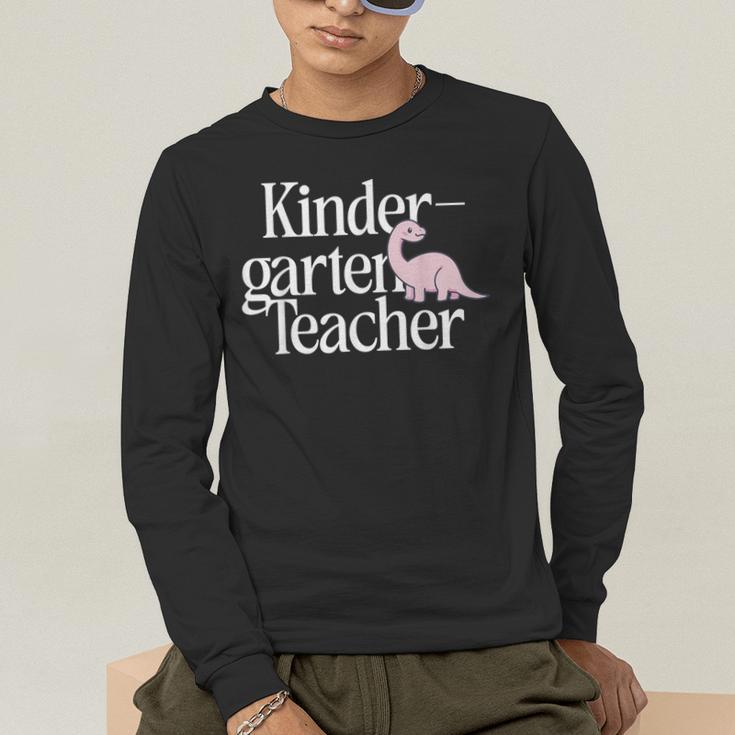 Kindergarten Teacher Dinosaur Back To School Men's Long Sleeve T-Shirt, funny gift
