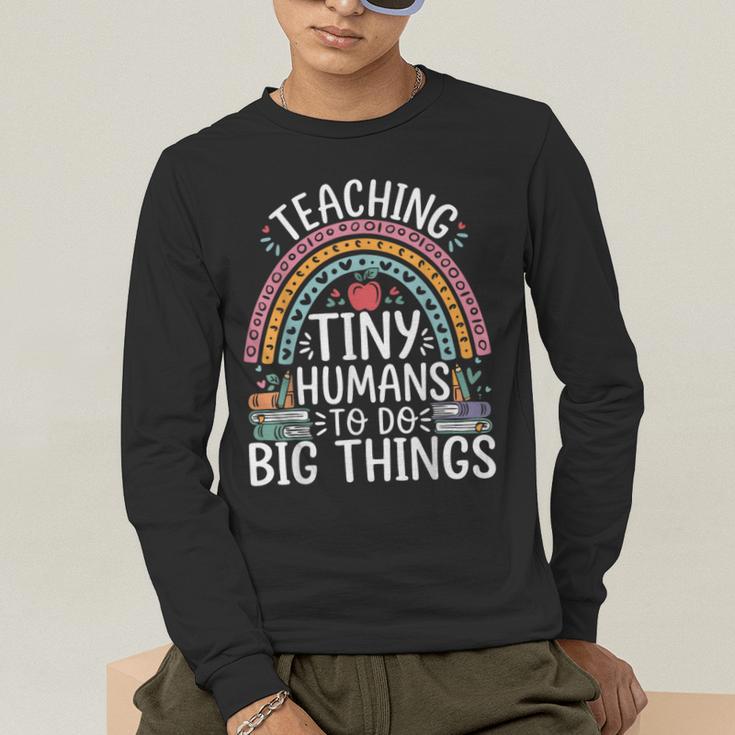 Kindergarten Teacher Tiny Humans Pre-School Teacher Men's Long Sleeve T-Shirt, funny gift