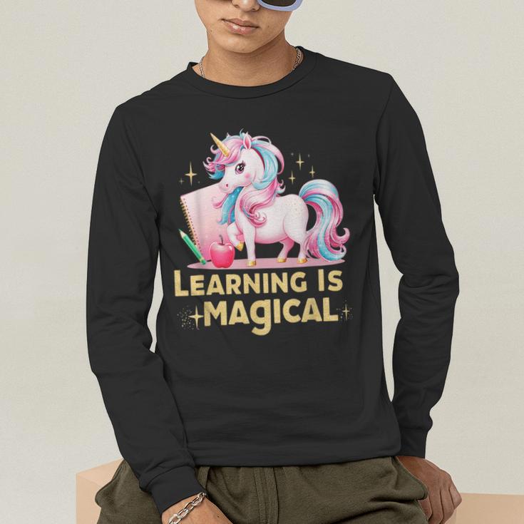 LEARNING IS MAGICAL TEACHER UNICORN BACK TO SCHOOL UNICORN Men's Long Sleeve T-Shirt, funny gift LEARNING IS MAGICAL TEACHER UNICORN BACK TO SCHOOL UNICORN Men's Long Sleeve T-Shirt, funny gift
