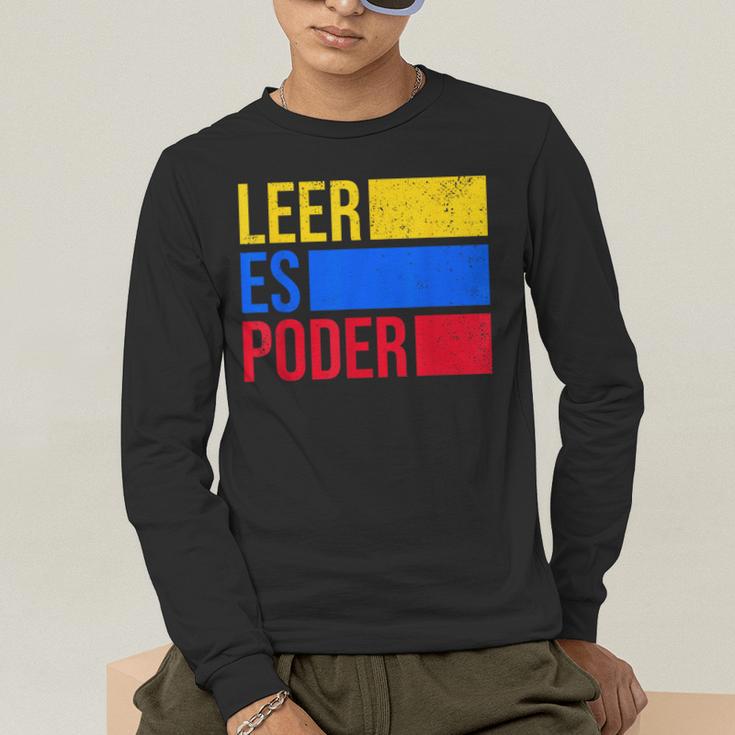 Leer Es Poder Colombian Spanish Teacher Maestra Colombia Men's Long Sleeve T-Shirt, funny gift Leer Es Poder Colombian Spanish Teacher Maestra Colombia Men's Long Sleeve T-Shirt, funny gift
